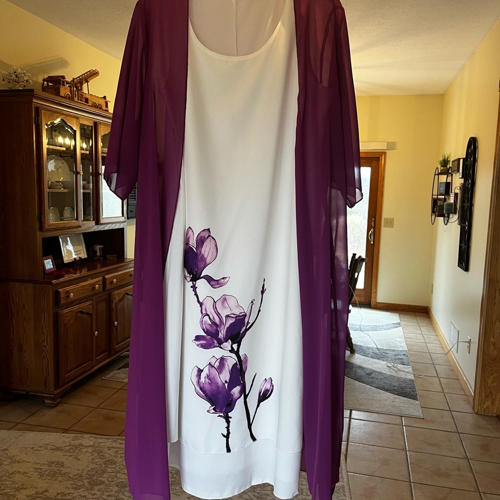 Women's Dress 2 Piece Floral Sleeveless Loose Maxi Summer Dress with Jacket